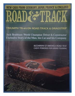 Road & Track December 1966 Triumph TR-4A Bizzarrini GT America Car Magazine - Image 1