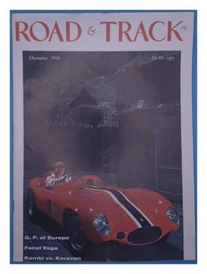 Road & Track December 1956 G.P. of Europe Facel Vega Magazine - Image 1