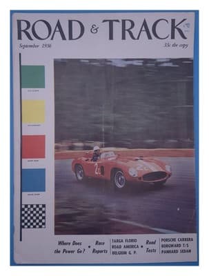 ROAD & TRACK September 1956 Porsche Carrera Targa Florio Race Magazine - Image 1