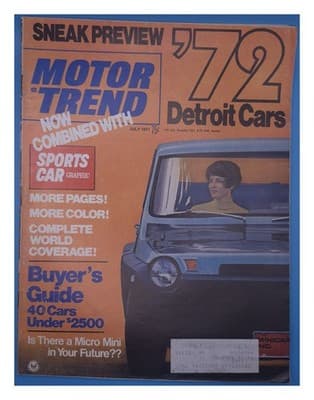 Motor Trend & Sports Car Graphic July 1971 Buyer's Guide 40 Cars Magazine - Image 1
