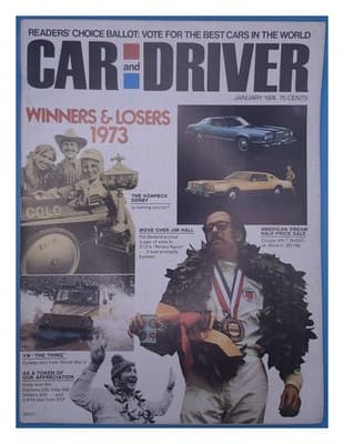 Car and Driver January 1974 Readers' Choice Ballot Winners & Losers Magazine - Image 1