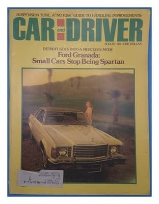 Car and Driver August 1974 Ford Granada Suspension Magazine - Image 1