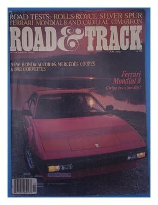 Road & Track November 1981 Ferrari Mondial 8 Magazine - Image 1