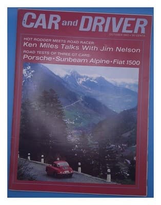 Car and Driver October 1963 Porsche Sunbeam Alpine Fiat 1500 Magazine - Image 1