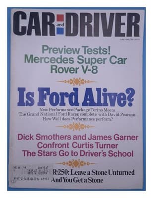 Car and Driver June 1968 Mercedes Super Car Rover V-8 Ford Torino Magazine - Image 1
