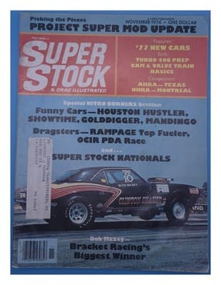 Super Stock & Drag Illustrated November 1976 Project Super Mod Magazine - Image 1