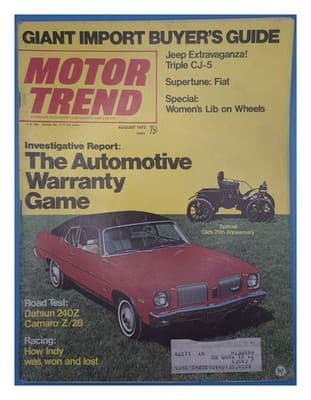 Motor Trend August 1972 Giant Import Buyer's Guide Magazine - Image 1