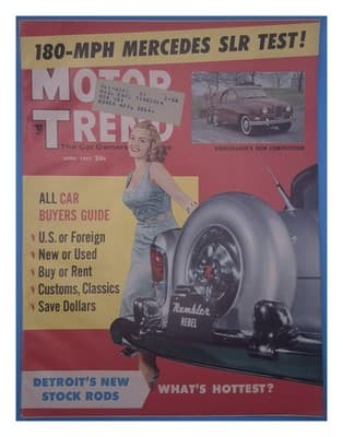 Motor Trend April 1957 Mercedes SLR Test Rambler Rebel Magazine - Image 1