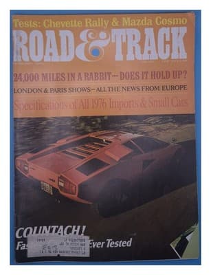 Road & Track February 1976 Countach Lamborghini Car Magazine - Image 1