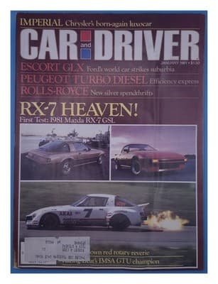 Car & Driver January 1981 Mazda RX-7 GSL Magazine - Image 1