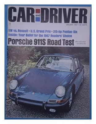 Car and Driver January 1967 Porsche 911S Road Test Magazine - Image 1
