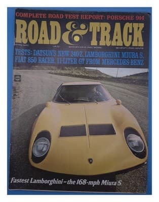 Road & Track April 1970 Lamborghini Miura S Magazine - Image 1