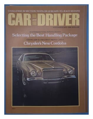 Car and Driver November 1974 Challenge III: 12 Ready-to-Race Sedans Magazine - Image 1