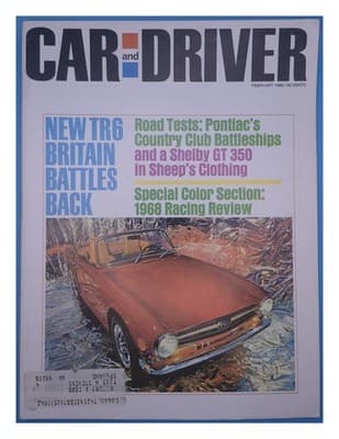 Car and Driver February 1969 Triumph TR6 Car Magazine - Image 1