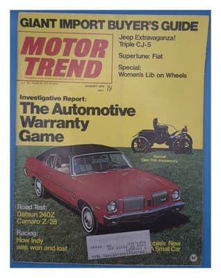 Motor Trend August 1972 Import Buyer's Guide Olds Magazine - Image 1