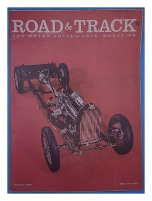 Road & Track October 1957 Bugatti Magazine - Image 1
