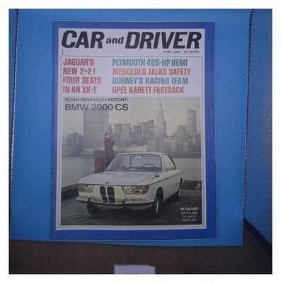 Car and Driver April 1966 BMW 2000 CS Magazine - Image 1