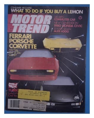 Motor Trend December 1979 Ferrari Porsche Corvette Magazine - Image 1