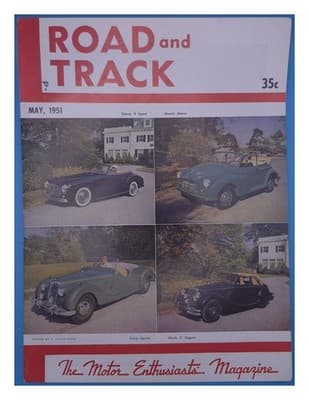 Road and Track May 1951 Simca Morris Riley Jaguar Car Magazine - Image 1