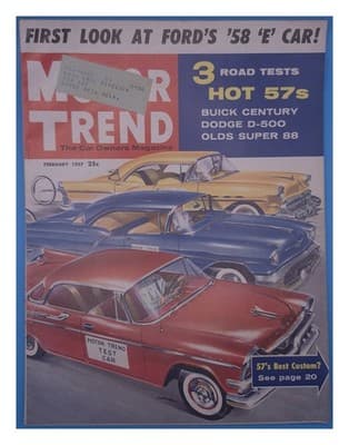 Motor Trend February 1957 Ford's 1958 E-Car Magazine - Image 1