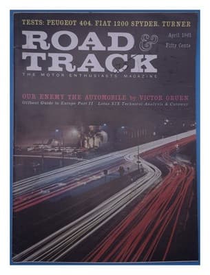 Road & Track April 1961 Our Enemy The Automobile Vintage Magazine - Image 1