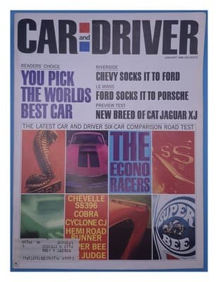 Car and Driver January 1969 Readers' Choice & Econo Racers Magazine - Image 1