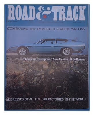 Road & Track June 1968 Lamborghini Quattroposti Station Wagons Magazine - Image 1