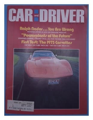Car and Driver December 1972 First Test 1973 Corvettes Magazine - Image 1