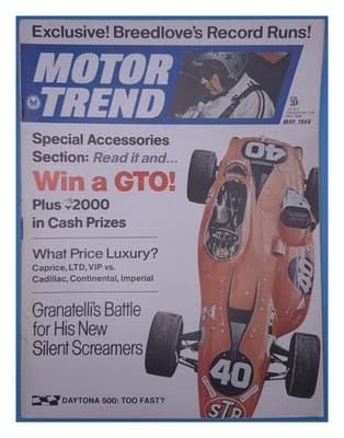 Motor Trend May 1968 Daytona 500 & Win a GTO Magazine - Image 1