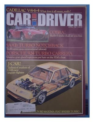Car and Driver April 1981 Shelby Cobra Saab Turbo Porsche Carrera Magazine - Image 1