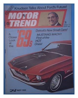Motor Trend August 1968 Mustang Mach 1 Magazine - Image 1