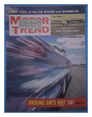Motor Trend November 1957 Flying Car Studebaker Rambler GM Magazine - Image 1