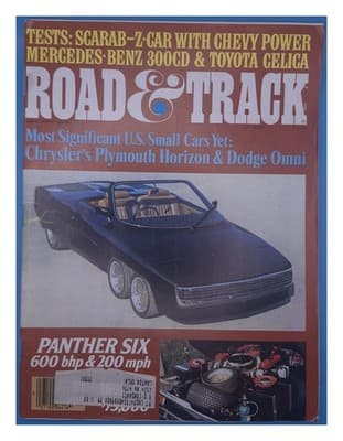 Road & Track January 1978 Panther Six Plymouth Horizon Dodge Omni Magazine - Image 1