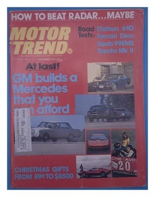 Motor Trend December 1972 Beat Radar Ferrari Dino GM Mercedes Magazine - Image 1