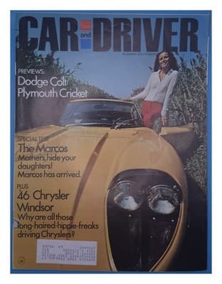 Car and Driver December 1970 Marcos Chrysler Windsor Magazine - Image 1