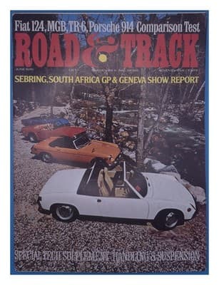 Road & Track June 1970 Porsche 914 Fiat 124 MGB TR-6 Comparison Magazine - Image 1