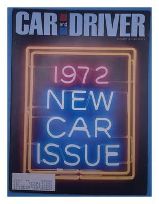 Car and Driver October 1971 1972 New Car Issue Magazine - Image 1