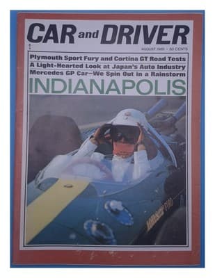 Car and Driver August 1965 Indianapolis Lotus Ford Magazine - Image 1