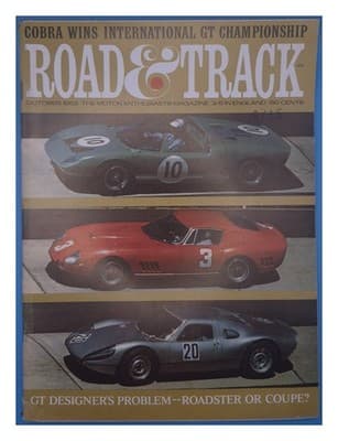 Road & Track October 1965 Cobra Wins GT Championship Magazine - Image 1