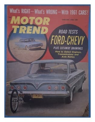 Motor Trend January 1961 Ford Chevy Road Test Cars Magazine - Image 1