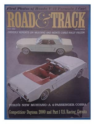 Road & Track May 1964 Ford Mustang Honda V-12 Formula I Magazine - Image 1