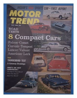 Motor Trend May 1961 Jaguar Sports Car Compact Cars Magazine - Image 1