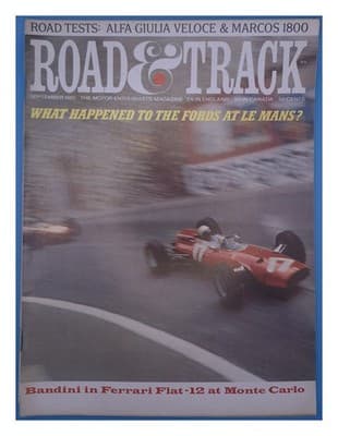 Road & Track September 1965 Ferrari F1 Le Mans Alfa Giulia Magazine - Image 1