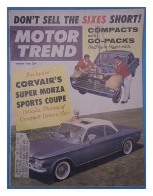 Motor Trend August 1960 Corvair Monza Sports Coupe Car Magazine - Image 1