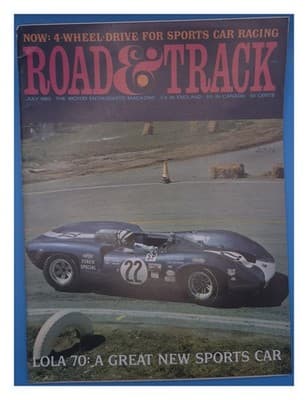 Road & Track July 1965 4-Wheel-Drive Sports Car Racing Lola 70 Magazine - Image 1