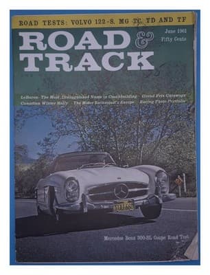 Road & Track June 1961 Mercedes Benz 300SL Coupe Magazine - Image 1