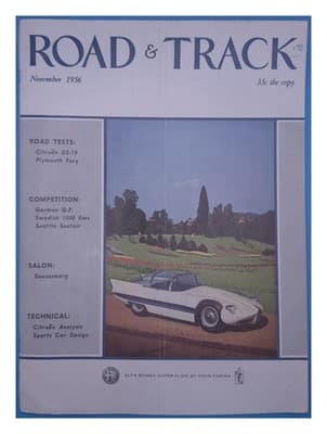 Road & Track November 1956 Alfa Romeo Super-Flow Magazine - Image 1