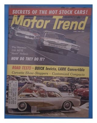 Motor Trend June 1960 Hot Stock Cars Corvette Show Magazine - Image 1