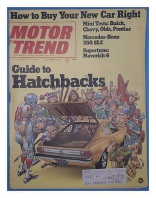 Motor Trend October 1972 Guide to Hatchbacks Car Magazine - Image 1