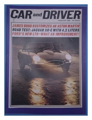 Car and Driver February 1965 Jaguar XK-E, Aston Martin, Ford LTD Magazine - Image 1